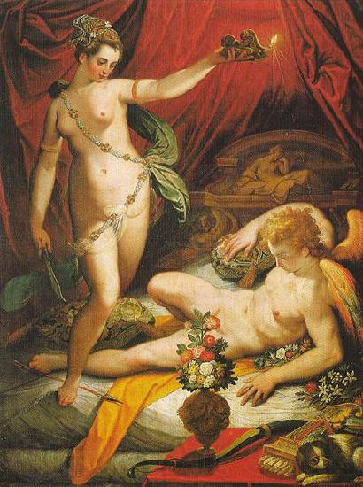Jacopo Zucchi Amor and Psyche Norge oil painting art